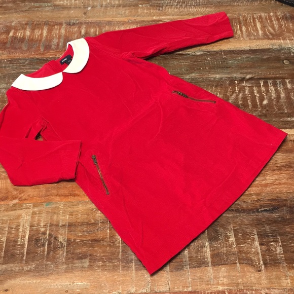 Red corduroy girls dress Gap size 4 with zippers